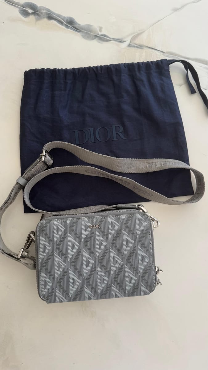 Dior Pouch with Strap CD Diamond "Gris"
