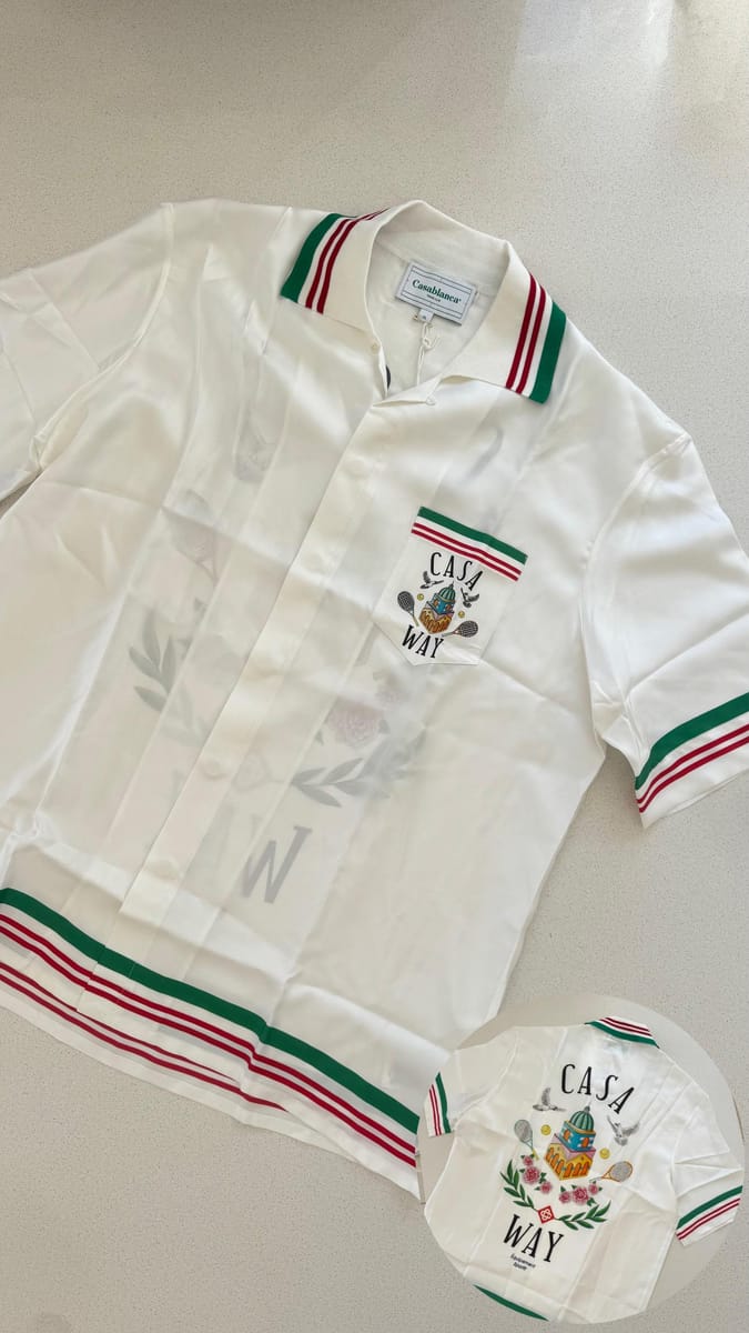 Casablanca Casa Way Silk Shirt "Blanco"