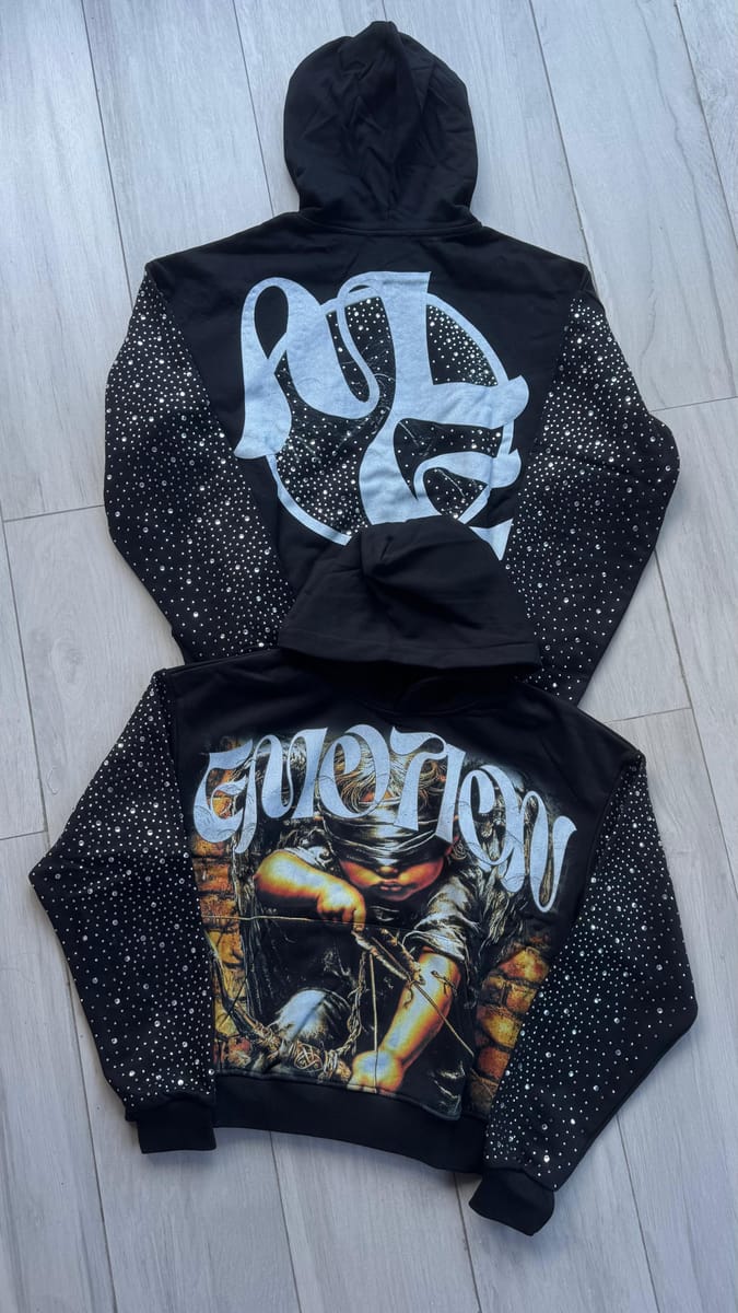 Mixed Emotions "Angels rhinestones" hoodie
