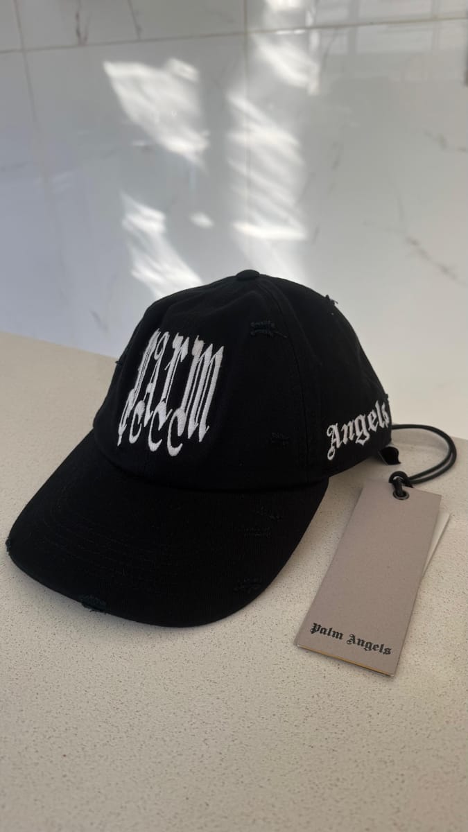 Palm Angels Distressed Logo Cap "Black"