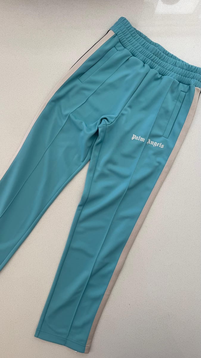 Palm Angels Track pants "Light Blue/Off-White"