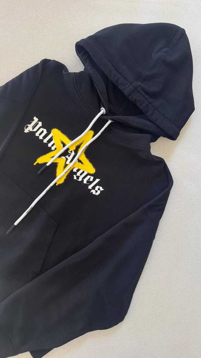 Palm Angels Star Sprayed Hoodie "Black/Yellow"