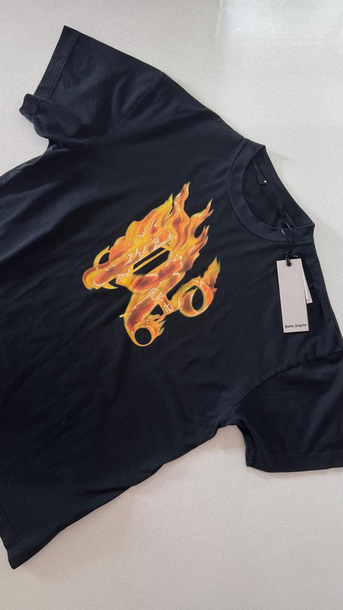 Palm Angels Burning Monogram T-Shirt "Black/Gold"