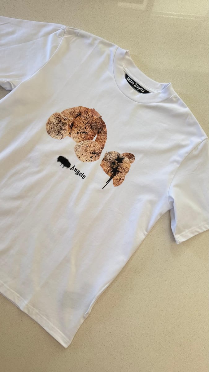 Palm Angels Spray Bear Classic Tee "White"