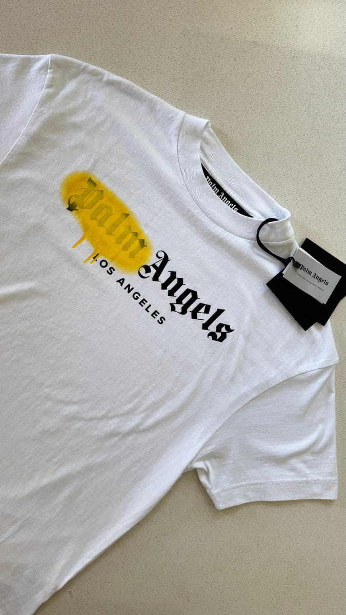 Palm Angels Los Angeles Sprayed T-Shirt "White/Yellow"