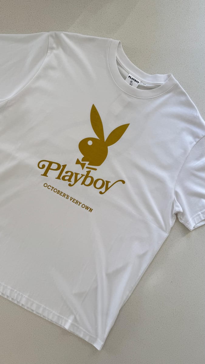 OVO x Playboy Tee "Blanco / dorado"