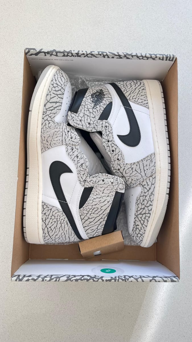 Jordan 1 Retro High OG White Cement "Tech Grey/Muslin/Black/White"